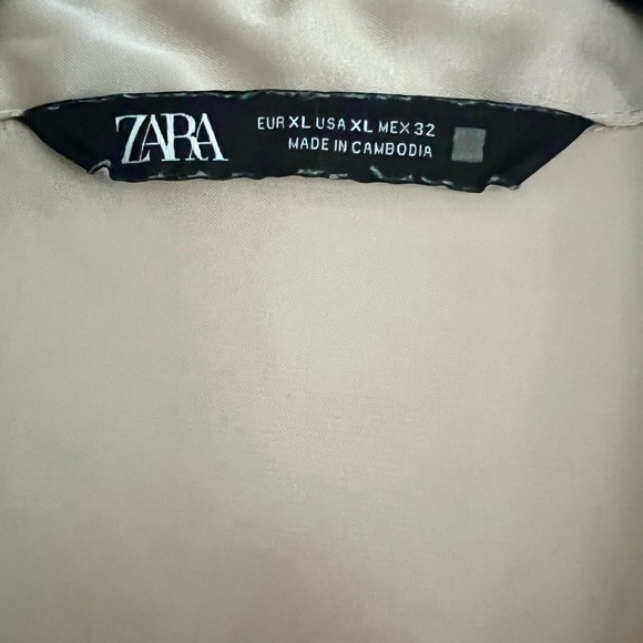 Zara Cream Satin Button Down Shirt - Picture 6 of 7